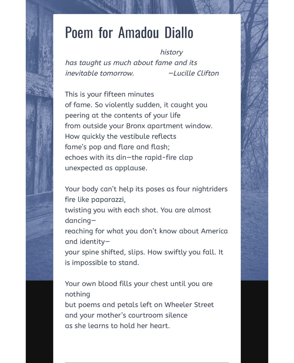 This is your fifteen minutes / of fame. So violently sudden, it caught you